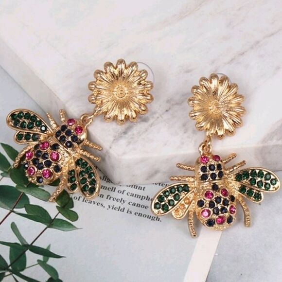 3 for $26 - Buggin Out Gold Earrings - Picture 4 of 5